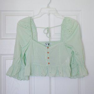 Zara cropped cotton blouse